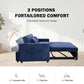 Navy Corduroy Convertible Sleeper Sofa Bed Pockets