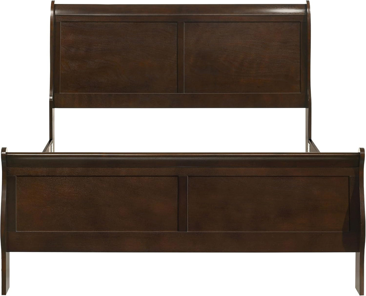 Queen Sleigh Bed Cappuccino Finish With Curvatures