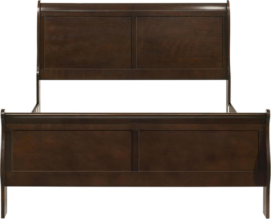 Queen Sleigh Bed Cappuccino Finish With Curvatures