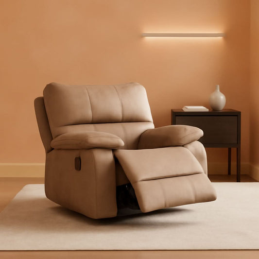 Taupe Microfiber Reclining Sofa Set for Living Room