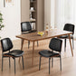 Set of 6 Black PU Leather Mid-Century Modern Dining Chairs with Walnut Back