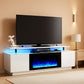 Ivory White 36 Inch Electric Fireplace Tv Entertainment Center