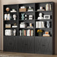 Industrial Black Floor Standing Bookcase With Doors