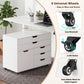 Rolling File Cabinet Five Drawers White Organizer Pro