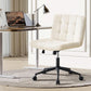 Swivel Faux Fur Armless Desk Chair With Wheels Height Adjustable