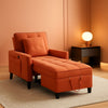 Three In One Velvet Orange Convertible Sleeper Chair