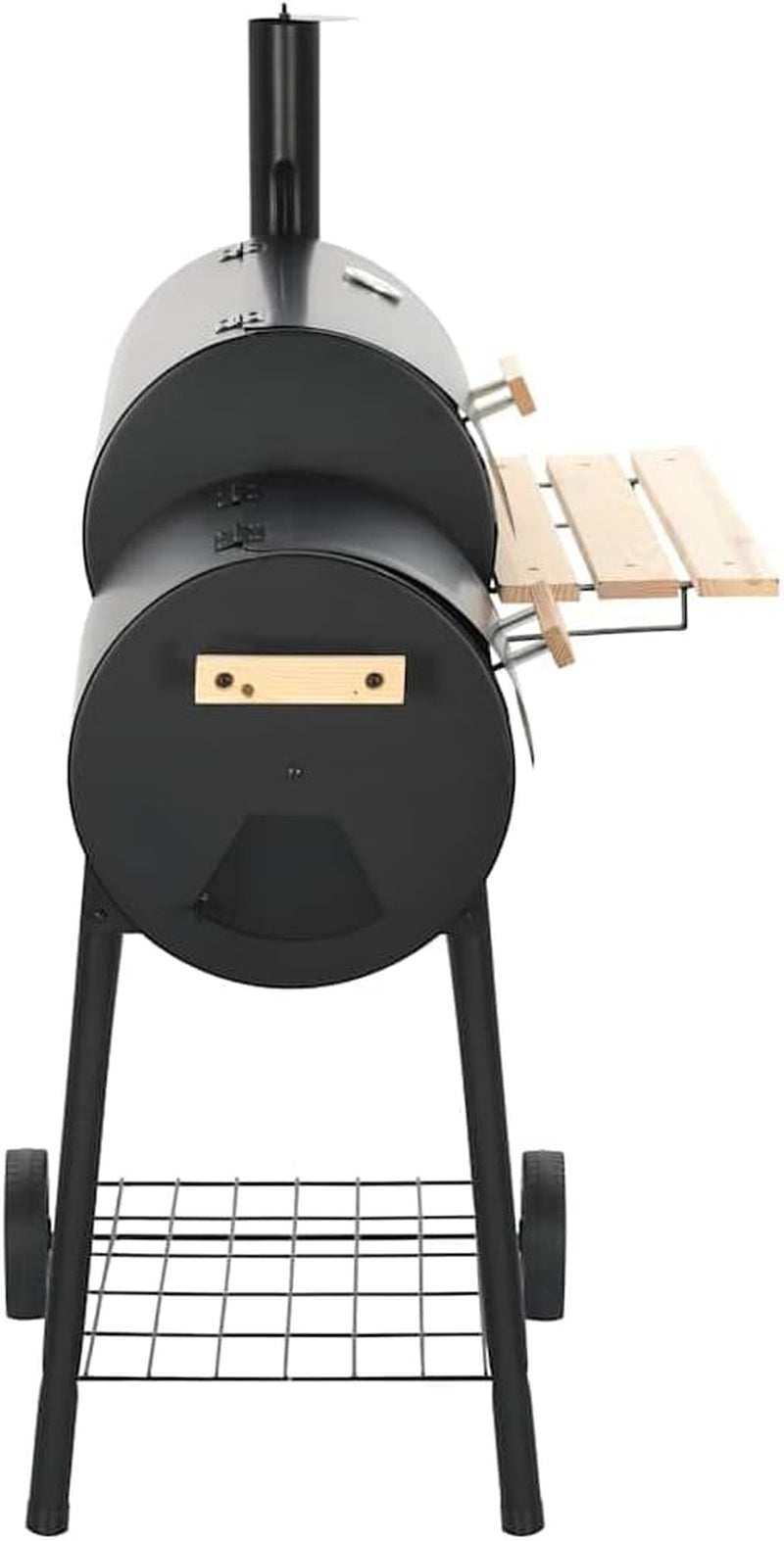 Large Offset Charcoal Smoker Grill Featuring Firebox