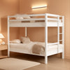 White Heavy Duty Metal Bunk Bed Full Over Full Ladder