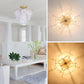 Golden Glass 4-Light Flush Mount Ceiling Chandelier