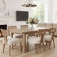 Beige Mid Century Rattan Dining Chairs Upholstered