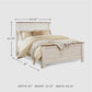 Signature Design Willowton Queen Panel Bed White wash