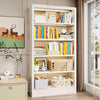 Floor Standing White Five Tier Adjustable Bookcase