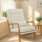 High Back Mid Century Linen Accent Chair For Living Room