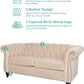 Beige Velvet 3 Piece Living Room Set With Chesterfield Sectional Sofa And Loveseat-3
