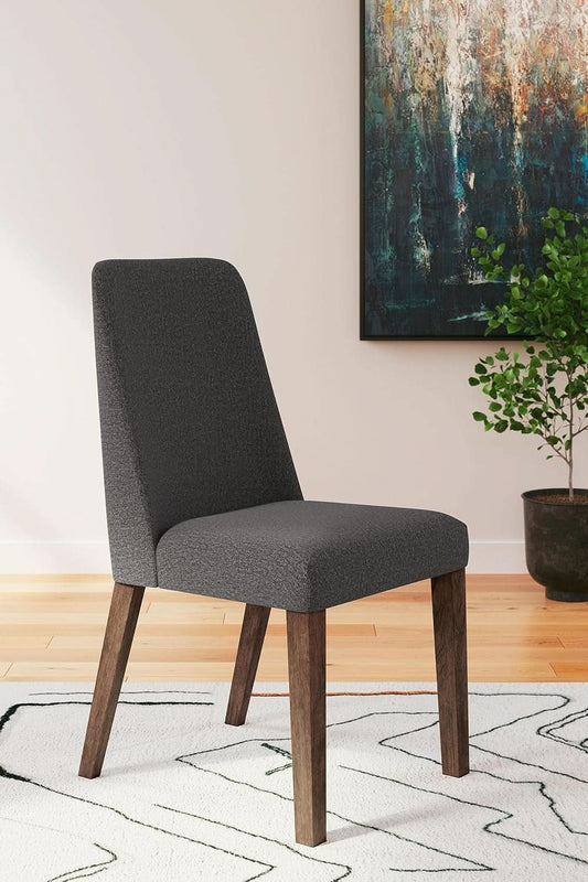 Upholstered Dining Chair, Foam Cushion, Dark Gray Set Of 2