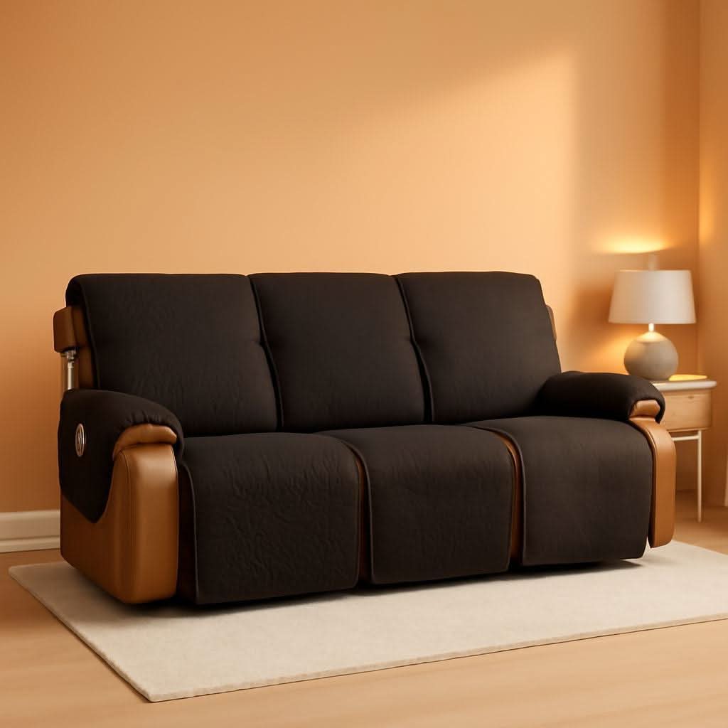 Recliner Sofa Slipcover 3 Seater Chocolate Waterproof