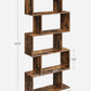 Rustic Brown Vertical Freestanding Bookcase 5 Tier