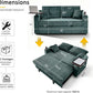 65Inch Sleeper Sofa Bed CorduroyFabric Emerald Green-1
