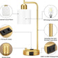 Industrial Table Lamps With USB Ports Dimmable Gold Shade