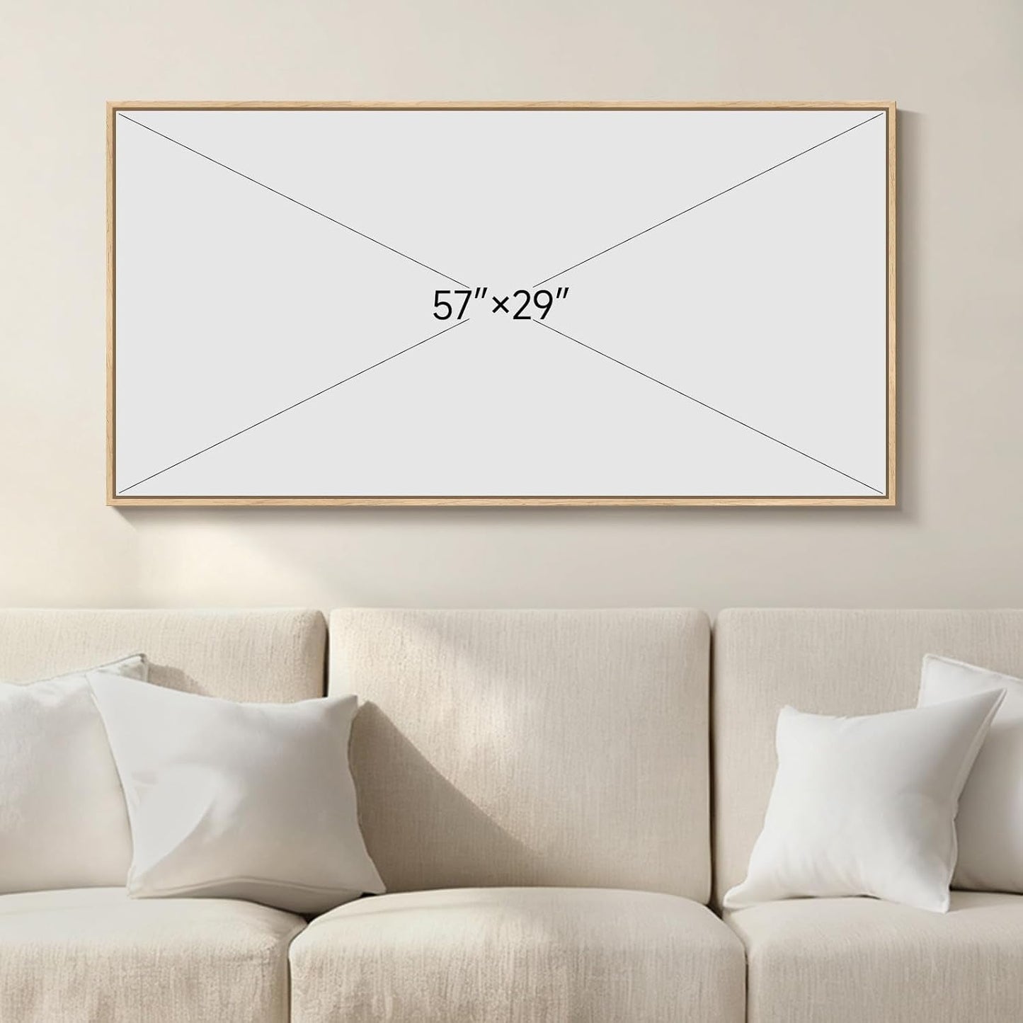 Beige Modernist Framed Abstract Wall Art 30X60Inch