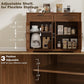 Farmhouse Fluted Walnut Sideboard Cabinet With Drawers