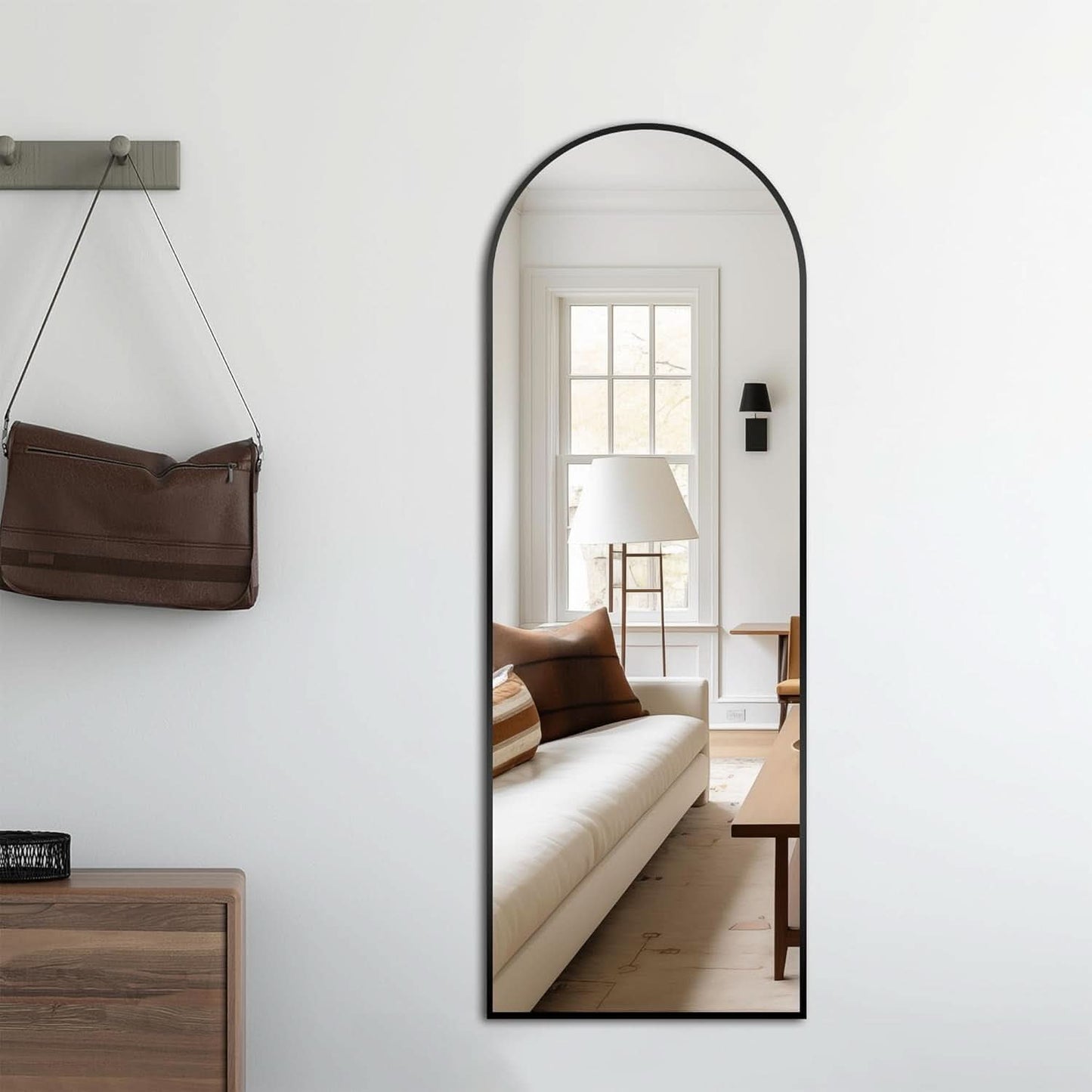 Arched Full Length Standing Mirror 56x20 Large Floor Mirror