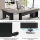 83 Inch L Shaped Office Desk Gray Executive Desk Large