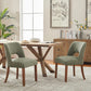 Green Fabric Upholstered Wooden Dining Chairs Sets