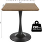 Walnut Finish Tulip Contemporary Dining Table For Two