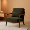 Green Sherpa Upholstered Solid Wood Comfortable Chair