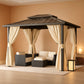 10x15 Hardtop Gazebo Brown Weatherproof Outdoor Patio
