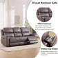 Grey Overstuffed Faux Leather Manual Recliner Sofa