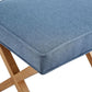 Indigo Blue Upholstered Ottoman Foot Stool 20Wx18Dx18H