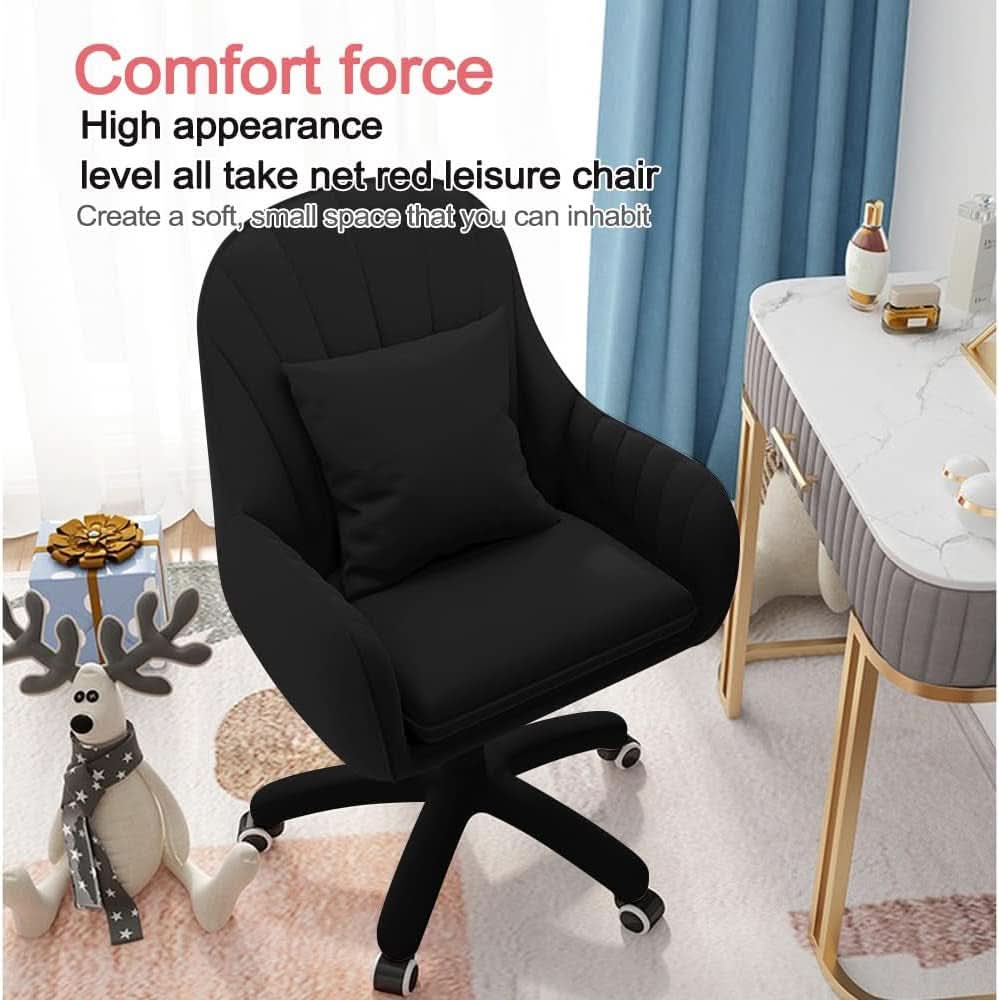 Velvet Home Office Chair Height Adjustable For Desk Use