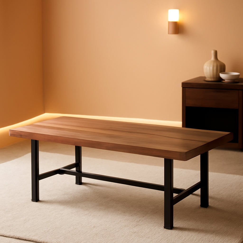 71-Inch Brown-Walnut Heavy-Duty Solid Wood Dining Table