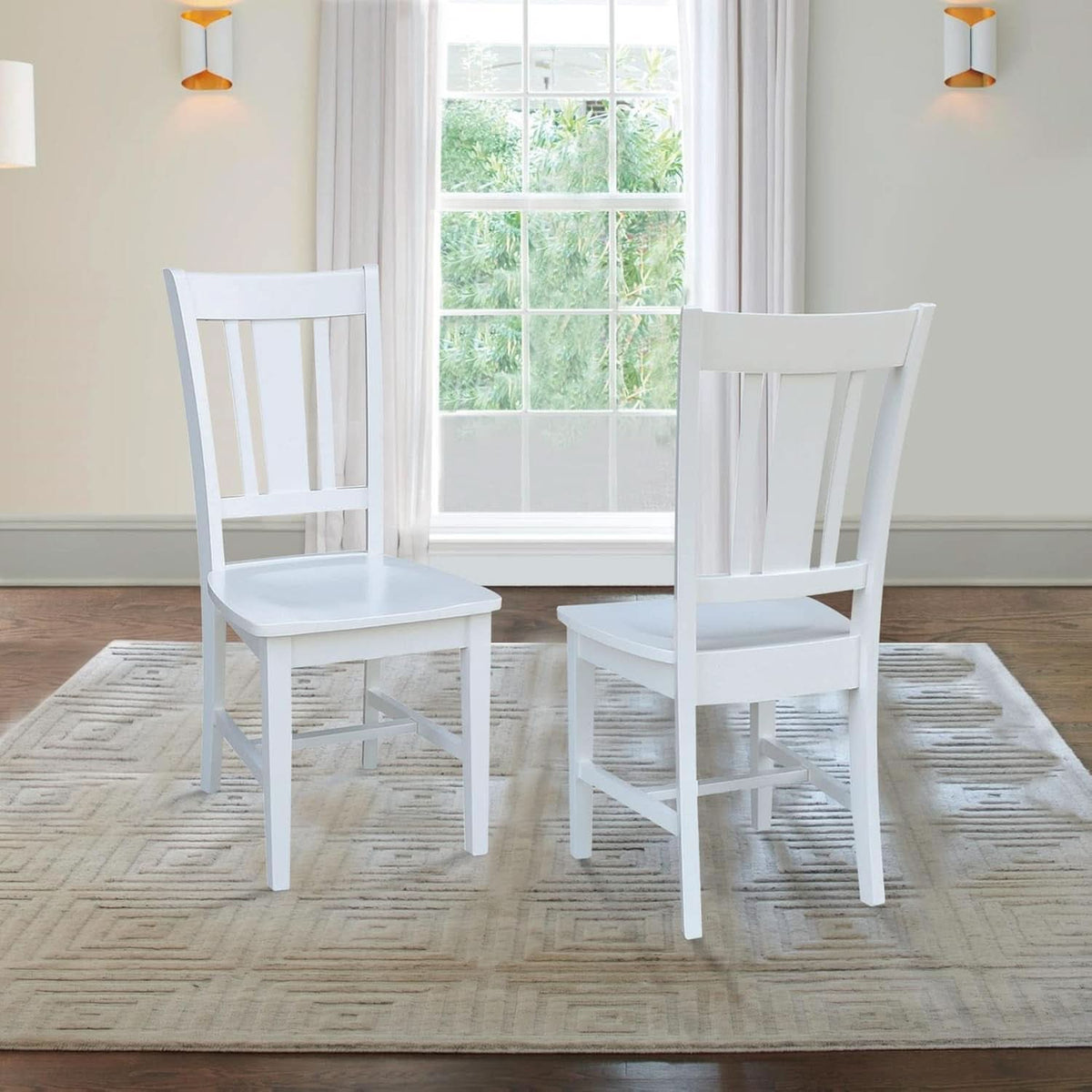 Set of Two White San Remo Splatback Dining Chairs
