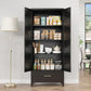 75In Black Industrial Pantry Cabinetry With Drawers-1