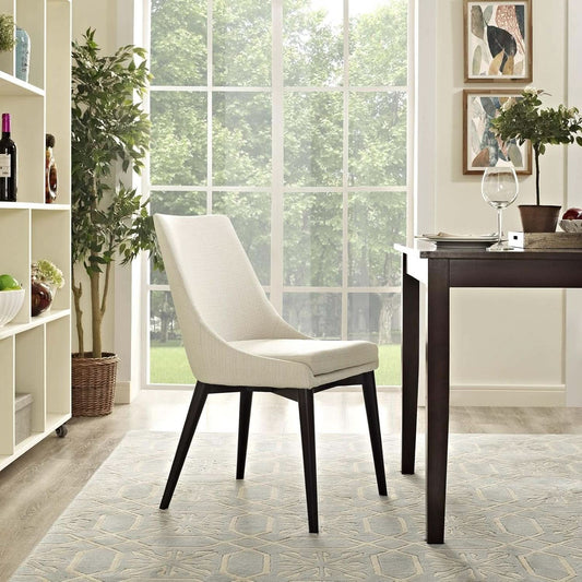 Beige Upholstered Dining Chair Mid Century Contemporary
