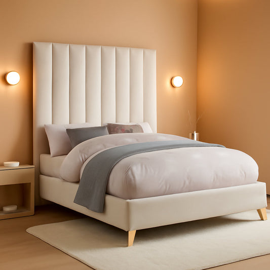 Luxurious Upholstered Velvet King Bed With Tufting