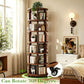 Contemporary Decorative Six Tier Walnut Bookcase