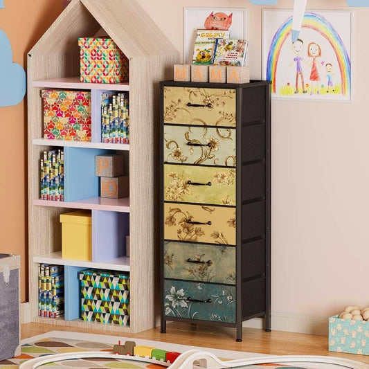 Tallest Six Drawer Dresser Featuring Walnut Finish