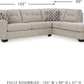 Beige Sleeper Sectional Featuring Chaise Memory Foam