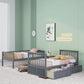 Grey Twin Bunk Bed With Storage Drawers Safety Rail