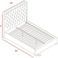 Grey Velvet Queen Bed Deep Tufted Chrome Finish Lux Leatherette