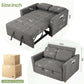 Sleeper Sofa Bed, 3-In-1 Convertible Sofa Chair, Linen Fabric Pull Out Couch Bed, Loveseat Sleeper with Spring Support, Adjustable Backrest, 2 Seater Recliner Chair for Small Space, Dark Grey
