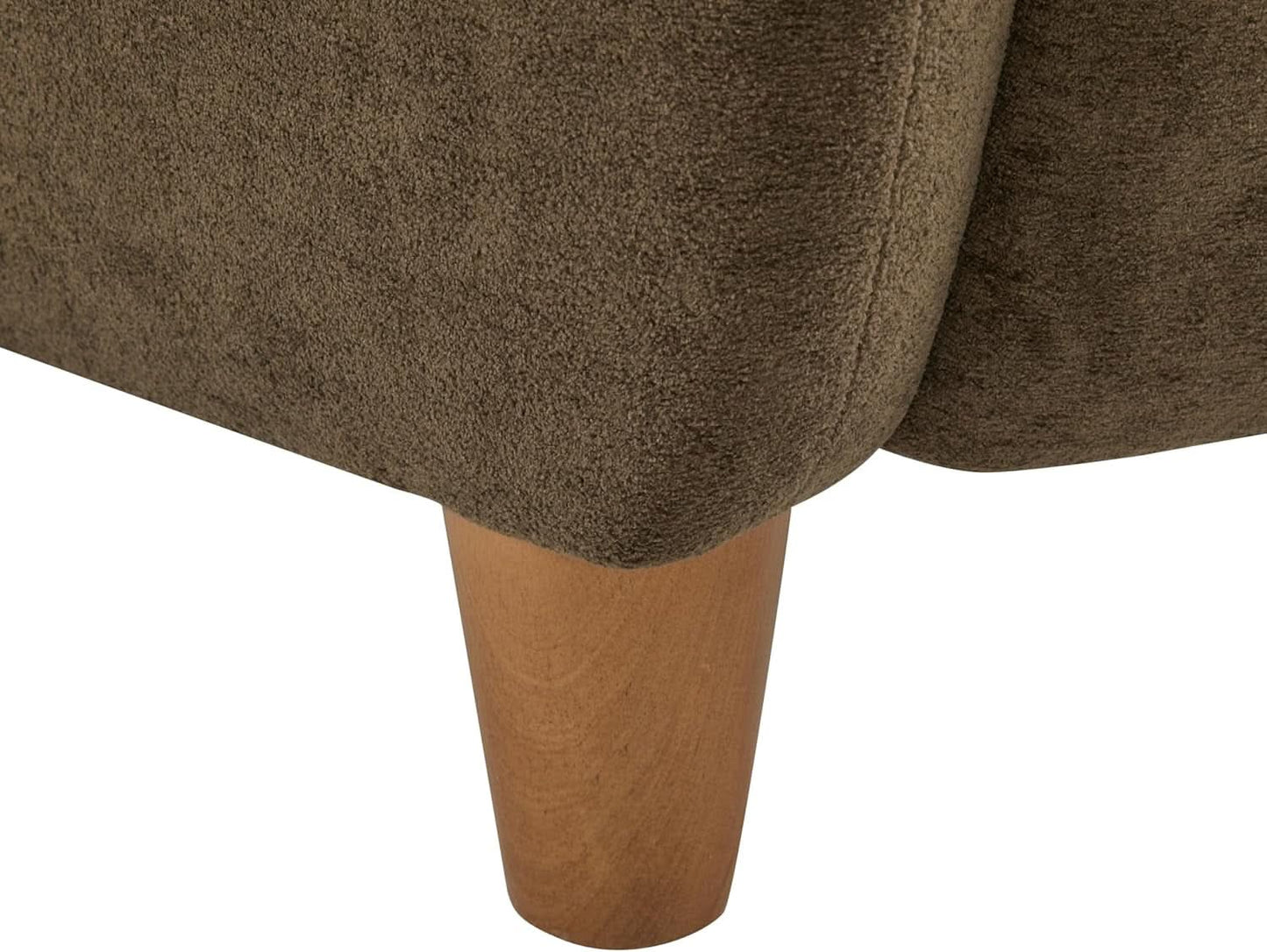 Brown Velvet Wingback Chair With Contoured Backrest