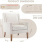 Beige Wingback Chairs With Wood Legs For Living Room