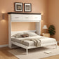 Horizontal Murphy Bed With Drawers White Walnut Top
