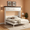 Horizontal Murphy Bed With Drawers White Walnut Top