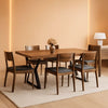 70.9 Inch Farmhouse Dining Table With X Shaped Metal Legs